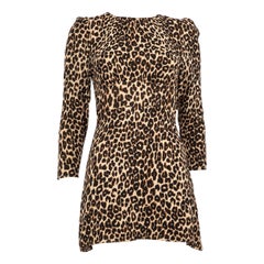 Reformation Leopard Print Long Sleeve Mini Dress Size M