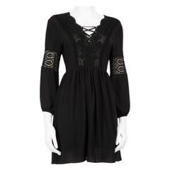 Sandro V Neck Lace Panel Mini Dress Size S