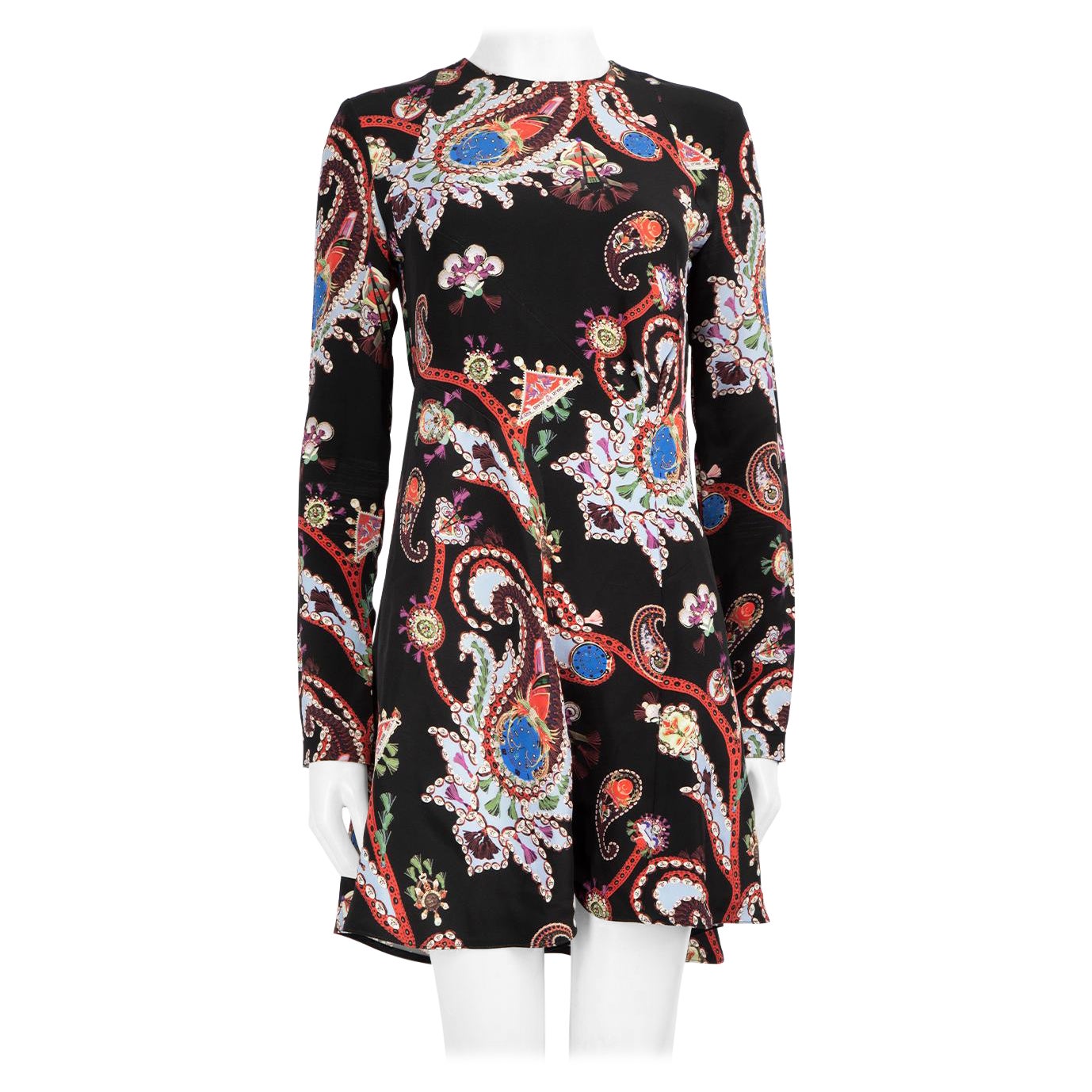 Mary Katrantzou Paisley Print Long Sleeve Dress Size S For Sale