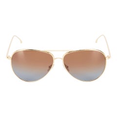 Victoria Beckham Gold & Brick Blue Gradient Sunglasses