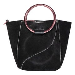 Atelier A in pelle scamosciata nera e oro Looping