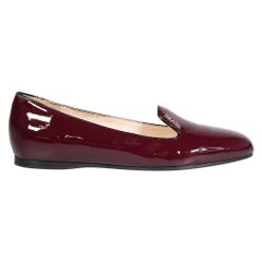 Prada Burgundy Patent Leather Loafers Size IT 38.5