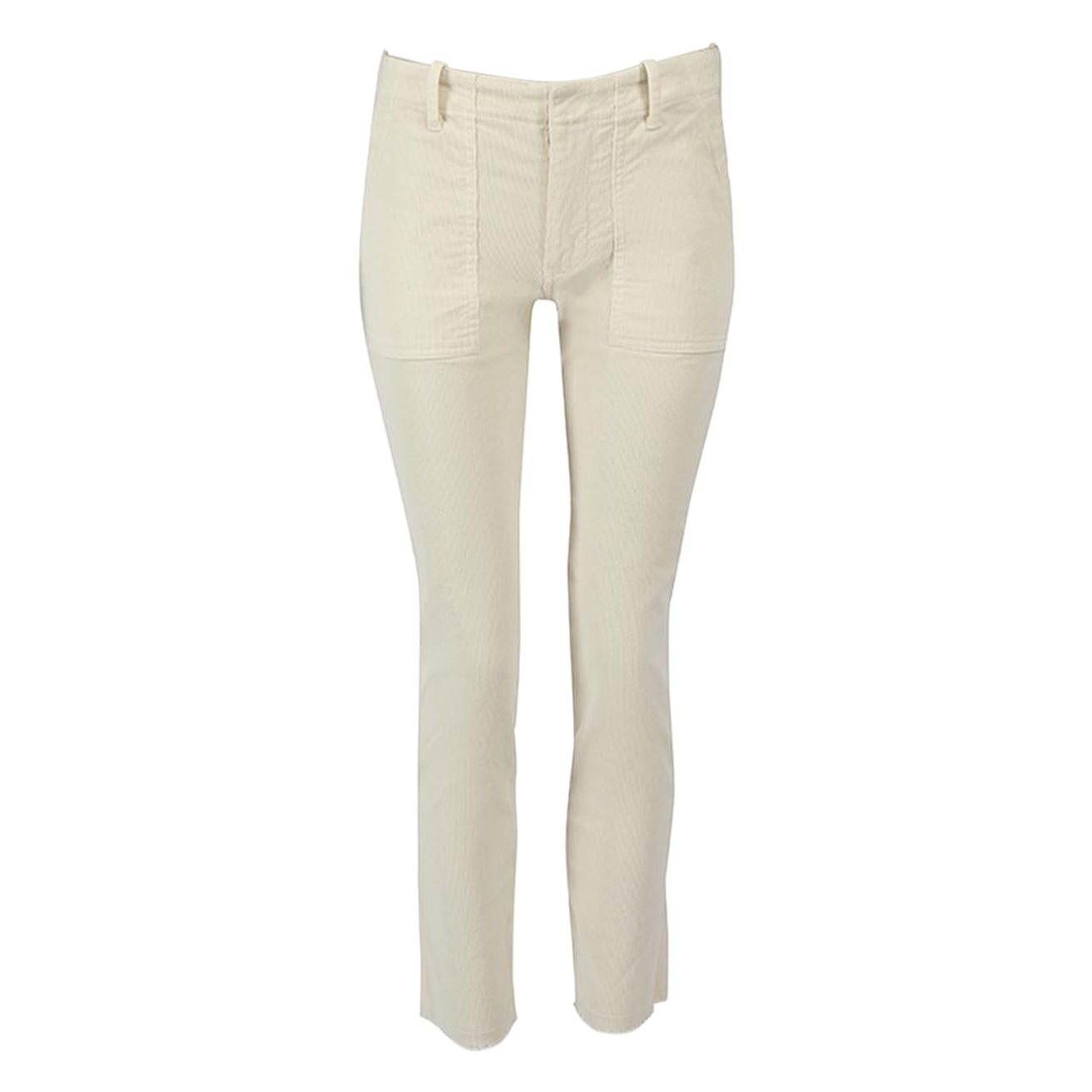 Nili Lotan Ecru Corduroy Skinny Trousers Size XXS