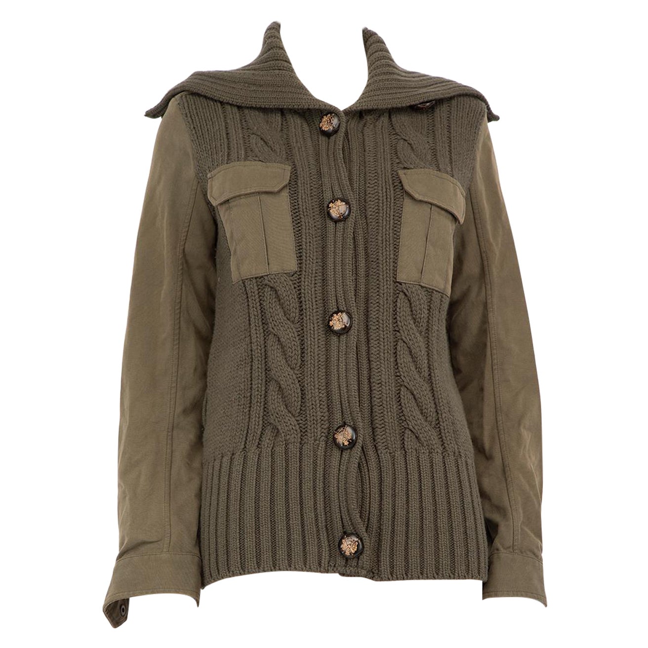 McQ Alexander McQueen - Cardigan in maglia di lana verde taglia S