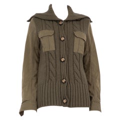 Alexander McQueen McQ Green Wool Knit Cardigan Size S