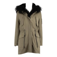 Maje - Parka foderato di pelliccia sintetica color kaki - taglia S