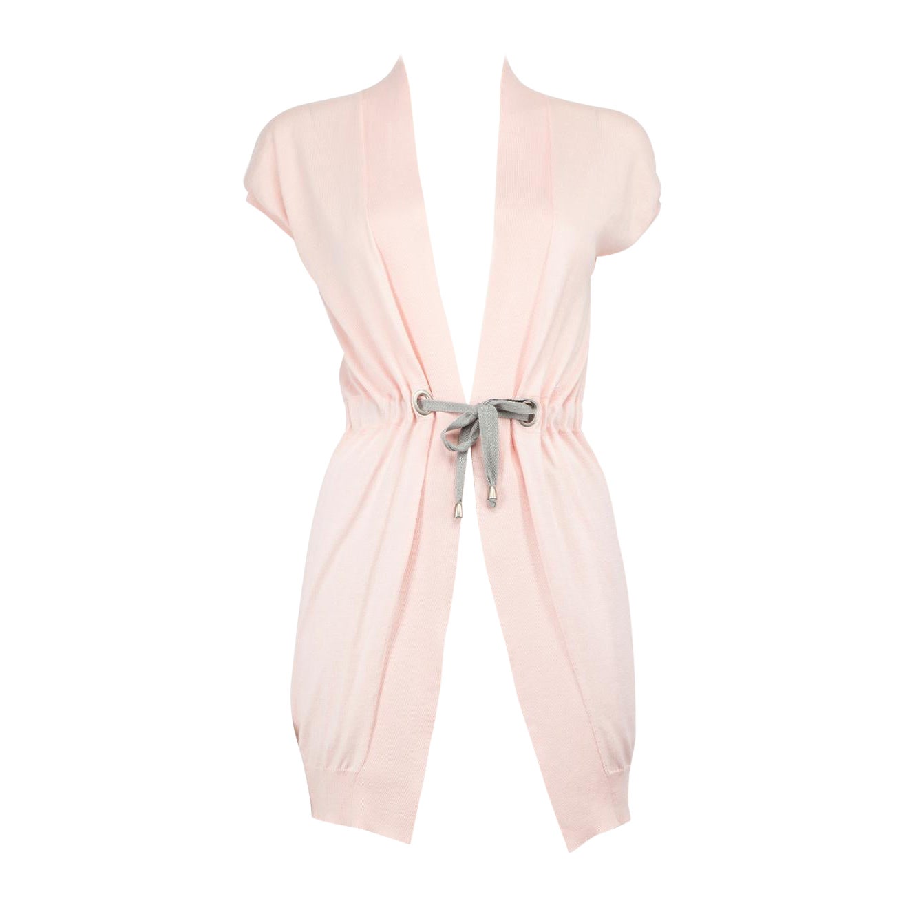 Brunello Cucinelli Pink Short Sleeve Cardigan Size S For Sale