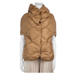 Max & Moi Camel Short Sleeve Hooded Puffer Coat Size M