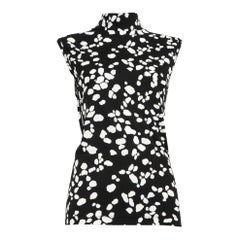 Versace Top a collo alto astratto nero taglia M.
