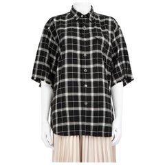 Balenciaga - Camicia di flanella a scacchi neri - taglia M.