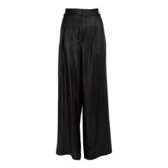 Tibi Black Wide Leg Satin Trousers Size XS