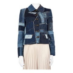 Dolce & Gabbana Blue Denim Patch Work Jacket Size S