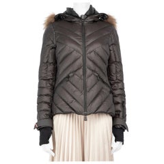 Moncler Moncler Grenoble Black Quilted Raccoon Fur Hood Puffer Coat Size XS