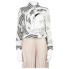 Hermès Black & White Brushed Denim Astrology Jacket Size S