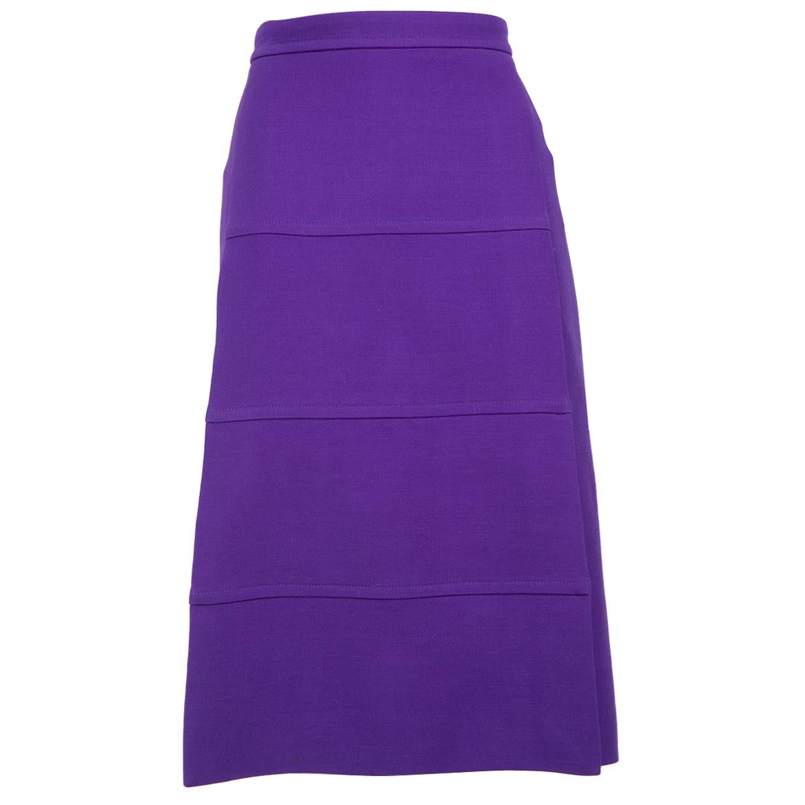 Victoria Beckham Purple Wool A Line Midi Skirt Size XL For Sale