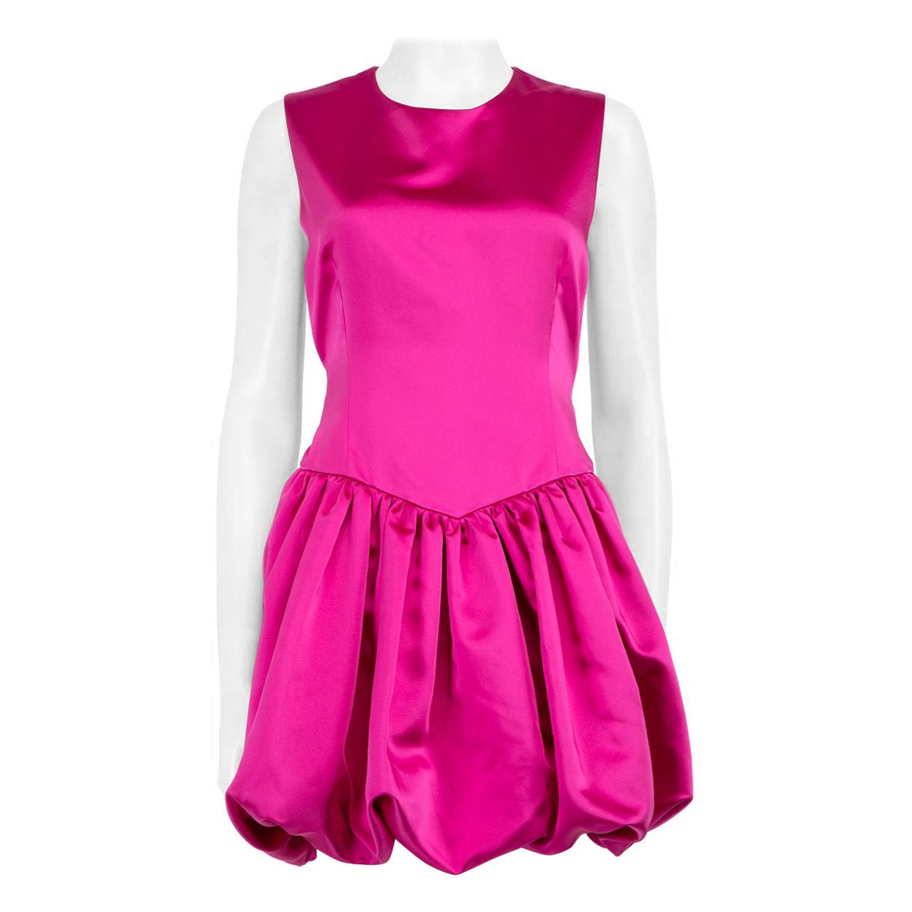 Maje Hot Pink Bubble Hem Mini Dress Size M For Sale