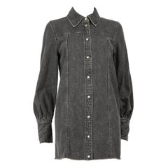 Ganni Grey Washed Denim Mini Dress Size XS