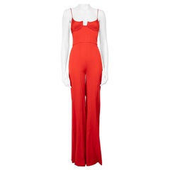 Galvan London Red Sleeveless Wide Leg Jumpsuit Size XS