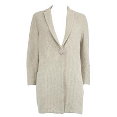 Fabiana Filippi Grey Single Breasted Woven Coat Size S