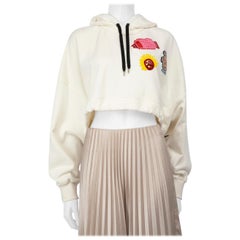 Louis Vuitton Louis Vuitton x Yayoi Kusama Ecru Patch Detail Cropped Hoodie Size