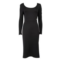 Dolce & Gabbana Black Long Sleeve Logo Midi Dress Size S