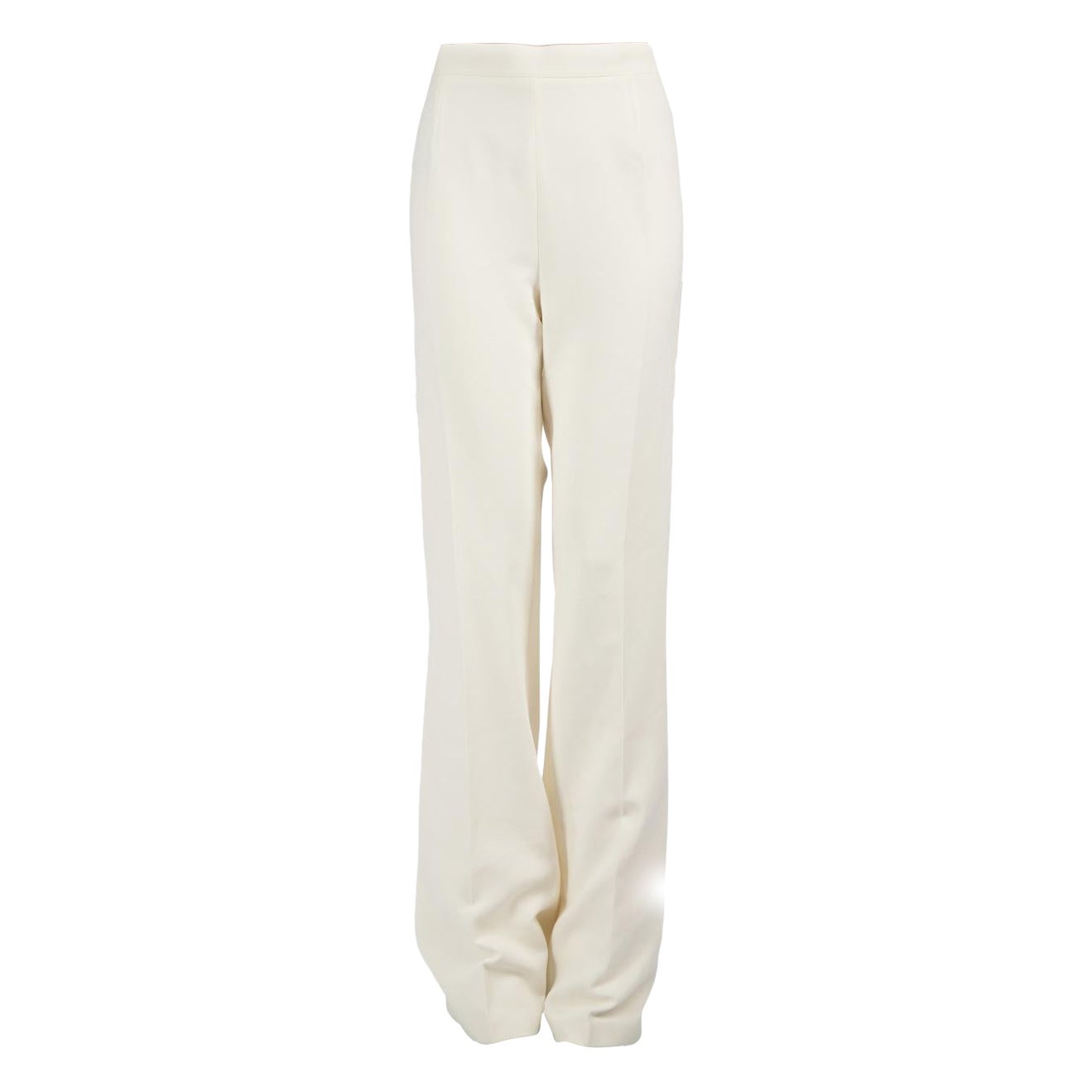 Pantaloni a gamba larga a vita media Safiyaa White Taglia XL