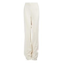 Pantaloni a gamba larga a vita media Safiyaa White Taglia XL