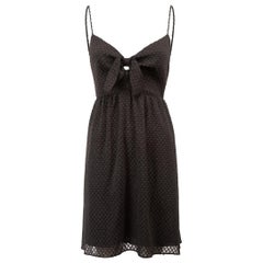 Alice + Olivia Vestido Negro Textura Moñuda Talla XL
