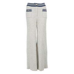 Alessandra Rich Striped Wide Leg Knit Trousers Size M
