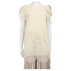 3.1 Phillip Lim Top beige de encaje recortado con adornos de cristal Talla XL