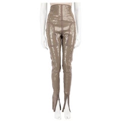 Rick Owens SS23 Khakifarbene, paillettenbesetzte, Skinny-Hose Größe S