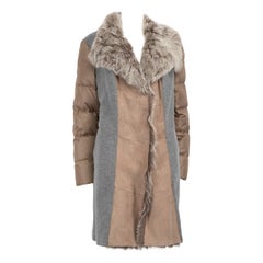Schneiders Salzburg Grey Faux Fur Collar Wool Coat Size 4XL