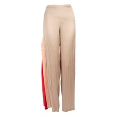 La Perla Beige Pantaloni a gamba larga con strisce laterali Taglia L.L.A.