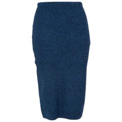 Diane Von Furstenberg Blue Pencil Midi Skirt Size S