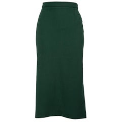 Roland Mouret Green Wool Fitted Skirt Size XL