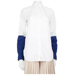 Céline White & Blue Long Sleeves Shirt Size S