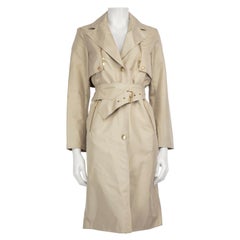 Céline Beige Seide Langer Mantel mit Gürtel Größe M