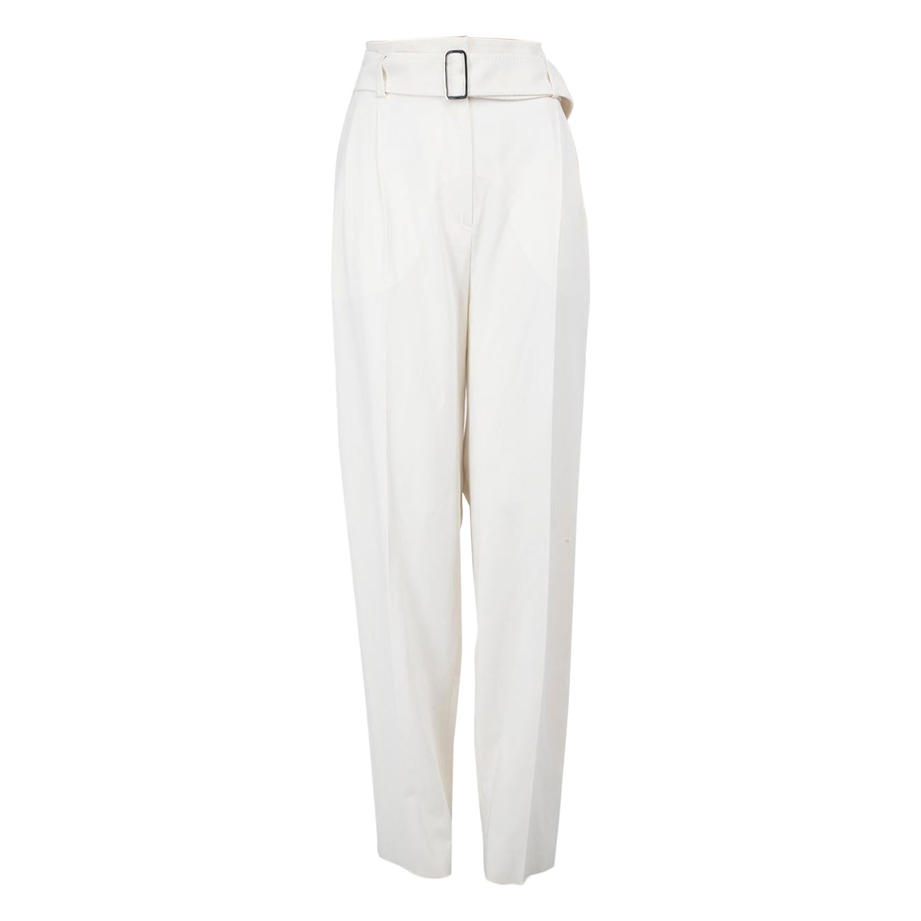 Pantalones cónicos de lana blanca Max Mara Talla L
