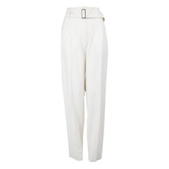 Pantalones cónicos de lana blanca Max Mara Talla L