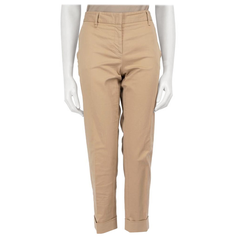 Prada Beige Slim Fit Folded Cuff Trousers Size L