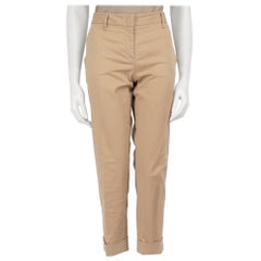 Prada Beige Slim Fit Folded Cuff Trousers Size L