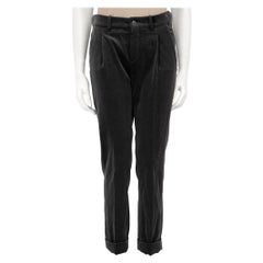 Loro Piana pantalon conique en velours gris taille S