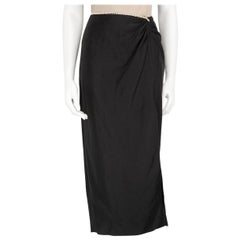 Sandro Black Embellished Trim Midi Skirt Size L