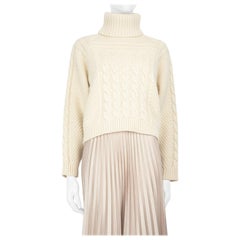 Céline Ecru Wool Turtleneck Knit Jumper Size M