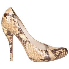Alexander McQueen escarpins en peau de serpent beige, taille IT 37