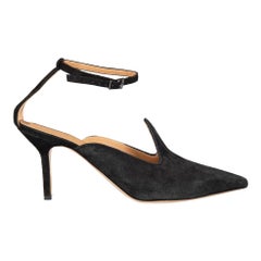 Le Monde Beryl Black Suede Ankle Strap Suede Pumps Size IT 41