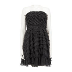 Needle & Thread Black Tulle Ruffle Mini Dress Size M