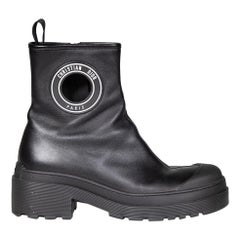 Dior Black Leather Cut Out Boots Size IT 40.5
