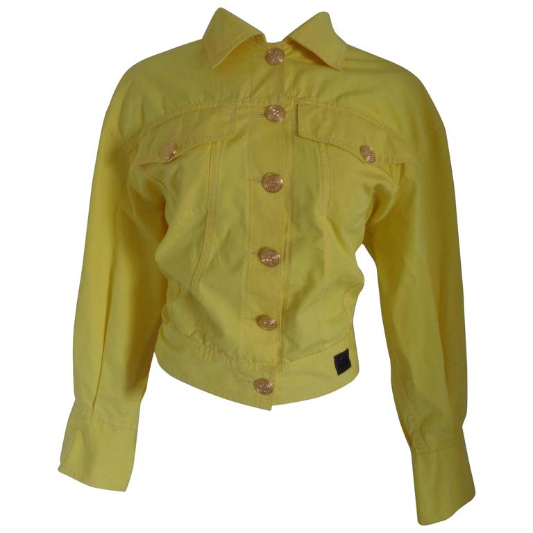 Versace Jeans Couture Yellow Cotton Jacket at 1stDibs