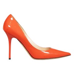 Jimmy Choo Orange Patent Pointed Toe Pumps Size IT 37